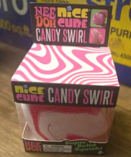 Nee Doh Nice Cube Candy Swirl Super Solid Squish Squeeze Toy, Pink/White picture