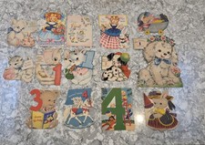 Vintage 1950s Birthday Cards Lot Craft Childrens die cut hallmark norcross baby picture