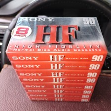 8 New Sealed Sony HF 90 Min Normal Bias Cassette Tapes For Deck VTG Recordable picture