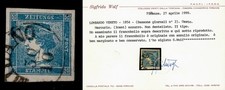 1851 - LOMBARDO VENETO, newspaper stamp c. 3 blue USED picture