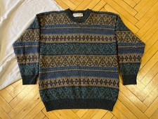 Vintage ANTARTEX Shetland Wool Sweater Nordic Fair Isle Made In Scotland L picture