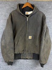 Vintage 2002 Carhartt JO4 Active Jacket Faded Black Large Distressed Quilt Lined picture