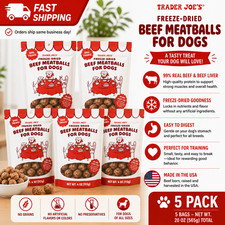 5 Pack Trader Joe’s Freeze-Dried Beef Meatballs for Dogs, Savory Beef Bites 4 oz picture