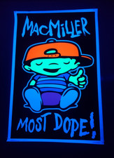 Rare Mac Miller Most Dope 2012 Aquarius Fuzzy Blacklight Poster USA Stunning NM picture