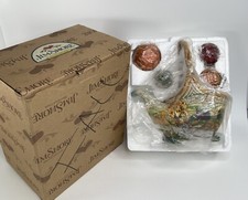 JIM SHORE Basket Of Plenty Set Of 6 Harvest Basket Figurine Gourd Cornucopia picture