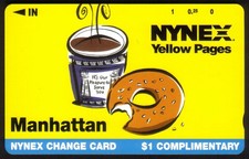 $1. Comp. NYNEX Yellow Pages (Coffee & Donut) - PROTOTYPE Phone Card picture