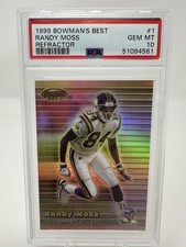 1999 BOWMAN'S BEST REFRACTOR #1 RANDY MOSS /400 PSA 10 Pop 7 Vikings HoF picture