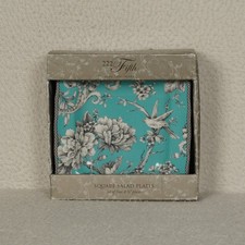 222 Fifth Adelaide Turquoise Square Salad Plates 8.5