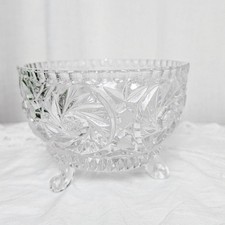 Vintage Bohemian Crystal Star Design Three-Toed Bowl picture