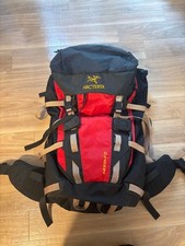 ARC'TERYX NEEDLE 55 Backpack Ripstop Nylon Black Red Hiking Camping Large Capaci picture