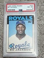 PSA 8 MINT BASEBALL CARD 1986 TOPPS TRADED ROOKIE BO JACKSON KANSAS CITY ROYALS picture