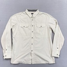 Kuhl Shirt Mens Large White Solid Long Sleeve Button Hiking Outdoor Casual picture