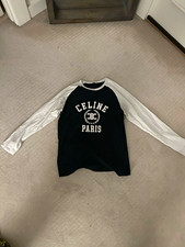 CELINE Paris Logo Shirt Activewear Top Black/White Size M New w/ Tags picture