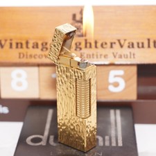 Dunhill Lighter Gold Bark Pattern _Ultrasonically Cleaned_Working picture
