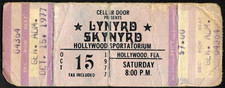 LYNYRD SKYNYRD CONCERT COMPLETE TICKET OCT 15TH, 1977 HOLLYWOOD FLA SPORTATORIUM picture