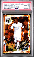 Vinicius Junior PSA 10 Orange /50 Sapphire 2020-21 Topps Chrome UEFA Real Madrid picture