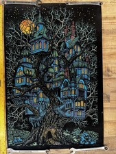 1970's Rare Tree House Blacklight poster, Wester Graphics, Vintage-Original picture