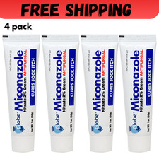 Globe (4 Pack) Miconazole Nitrate 2% Antifungal Cream, Cures Most Athletes Foot. picture