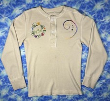 Vintage True Vintage Thermal Button Up With Embroidery Size Large Vintage picture