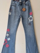 DRIFTWOOD- Fiora Flare Applique. Size 6 , 3D embroidered flowers, BOHO, NWT picture