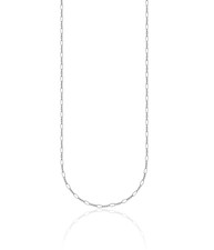Platinum 2.4mm Thin Oval Link Cable Chain Necklace Diamond Cut, Polished picture