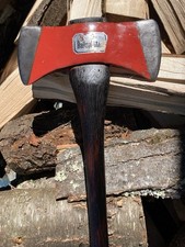 VintageCouncil Tool Railsplitter  double bit Axe Adirondack  new handle 32 “ . picture