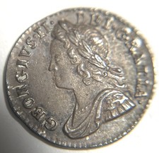 1753/2 England One Penny Silver Maundy 1P Uncirculated King George II - Scarce picture