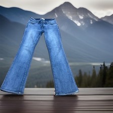 BKE Women’s Blue Medium Wash Bootcut Jeans, Low Rise, Stretch, Size 27/30q picture