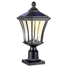 SCNYCUL 6735 Solar Post Lights Dusk to Dawn Pier Mount Base Black picture