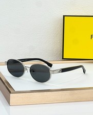 FENDI FE40217U Silver Black Round Sunglasses Gray Lens 57-16-140 picture