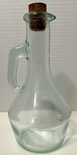 Vintage Vetreria Etrusca VE Italy 50cl Green Glass Cruet Bottle Cork 7.75” Tall picture
