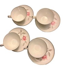 Noritake Rosemarie #6044 8Pc Tea/Coffee Set Cup and Saucer, 8oz Capacity picture