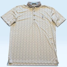 Greyson Polo Shirt Mens Medium Bala Club Blue Geometric Print Golf Performance picture