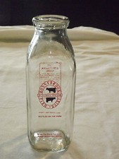 VINTAGE NY DAIRY 1990S RONNYBROOK FARM ANCRAMDALE NY 1/2 LITRE  MILK BOTTLE picture