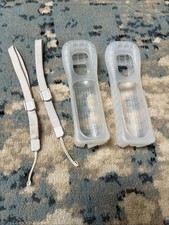 OEM Nintendo Wii Remote QTY-2 Silicone Jackets + QTY-2 Wrist Straps - Cleaned picture