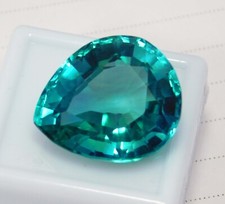 VGTL CERTIFIED 32.40 CT NATURAL NEON BLUE PARAIBA TOURMALINE PEAR LOOSE GEMSTONE picture