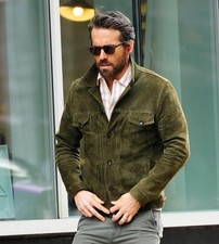 Men's Suede Trucker Jacket, Handmade Shirt, Real Suede Shacket, Gift, Slim Fit picture