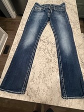 Vigoss The Chelsea Straight Women's Blue Jeans Waist 31 Length 32 Embellished  picture