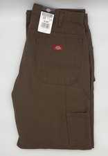 Dickies 34x32 Men’s Relaxed Fit Duck Carpenter Work Pants Brown NWT 1939RTB picture