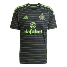 Men's Adidas Black Green Slim Fit Celtic FC 25/26 Away Jersey JV7449 New $100 picture
