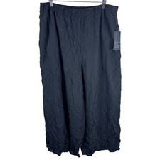 Liv by Habitat Clothes Black Crinkle Wide Leg Cropped Pants XL New 110134 Womens picture