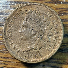 1859 Indian Cent Nice Original Fine Details Rough CHRC picture