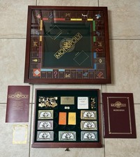 Vintage 1991 Franklin Mint Deluxe Monopoly Collector's Edition Wood Board Game picture