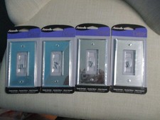 Lot of 4 Amerelle Decor Beveled Mirror Polished Acrylic Toggle Switch Wall Plate picture