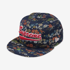 Supreme New Era Floral Jacquard Fitted Baseball Cap Navy/Multicolor (7 3/4) picture