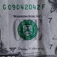Birthday Note 09 - 04 - 2042 Fancy Serial One Dollar $1 Future Anniversary Bill picture
