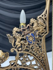 RESTORED Antique Vtg Griffin Lion Chandelier Gothic Arts Crafts Deco 1920s 1930s picture