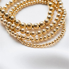 Handmade Gold Beads Bracelet 14K Gold Filled Bracelet Gold Jewelry Boho Bracelet picture