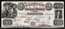 Dec 13, 1837 Pontiac Michigan The Clinton Canal Bank $2 Note Obsolete Banknote picture