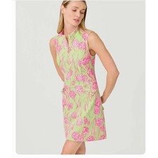 Lilly Pulitzer Luxletic Catarina Dress Pistachio Macaron Alina Golf PinkGreen 12 picture